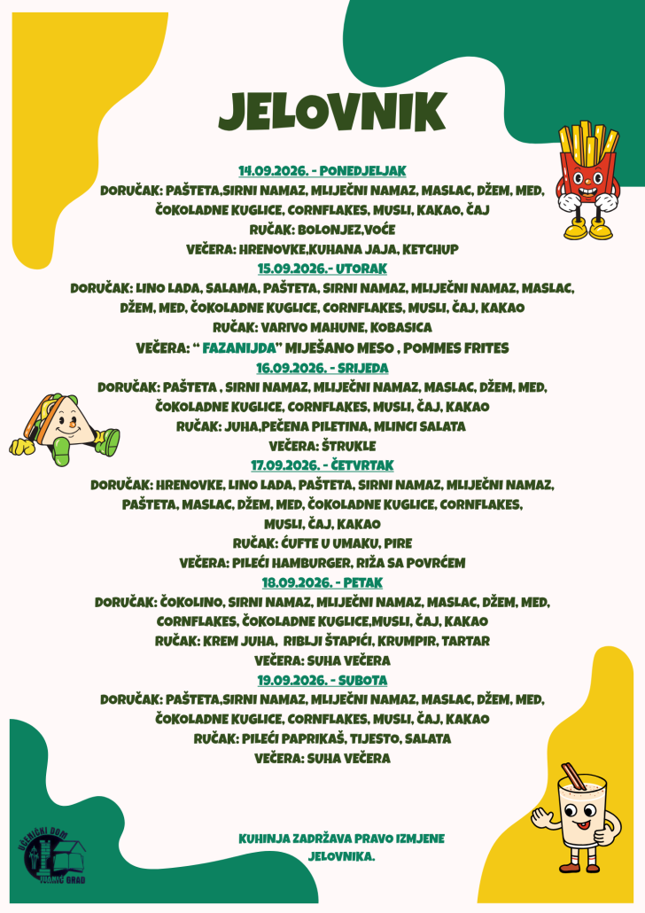 Green and Yellow Illustration Kids Menu